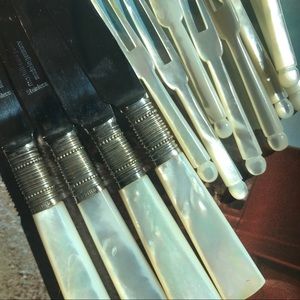 Mother of Pearl and Sterling Antique Spreaders